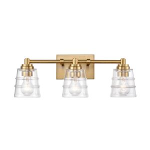 Pulsate 3-Light Bathroom Vanity Light in Satin Brass