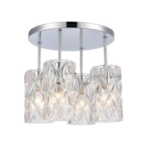 Formade Crystal 4-Light Semi-Flush Mount in Polished Chrome