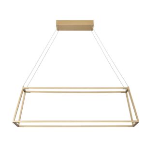 Minimalist 1-Light LED Linear Chandelier in Soft Gold