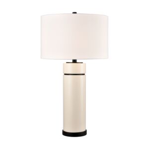 Emerson 1-Light Table Lamp in White Glazed