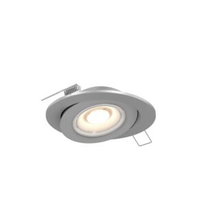 1-Light Recessed LED Gimbal Light in Satin Nickel