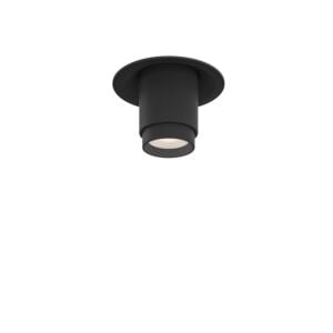 1-Light Recessed Light with Adjustable Head in Black