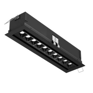 10-Light Microspot Adjustable Recessed Down Light in Black