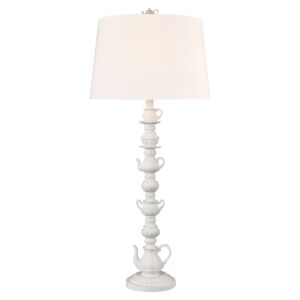 Rosetta Cottage 1-Light Table Lamp in Matte White