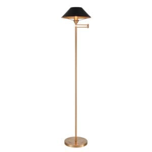 Arcadia 1-Light Floor Lamp in Aged Brass