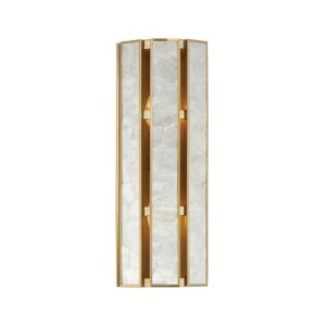Miramar 2-Light Wall Sconce in Capiz with Natural Aged Brass