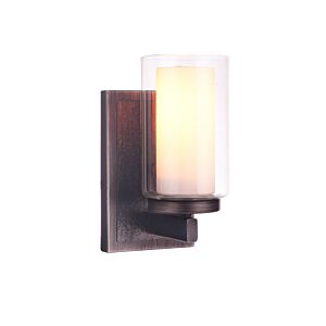 Texture 1-Light Wall Sconce in Natural Iron with Vintage Iron