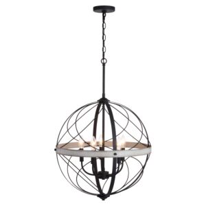 Montclare 5-Light Pendant in Textured Black and White Ash