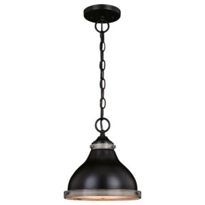 Sheffield 1-Light Pendant in New Bronze and Distressed Ash with Light Silver Inner