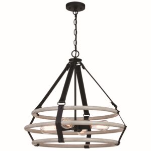 Taylor 4-Light Pendant in Textured Black and Ash Gray