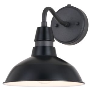 Buena Park 1-Light Outdoor Wal Mount in Black and Vintage Black with Matte White Inner