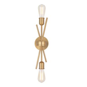 Estelle 2-Light Wall Sconce in Natural Brass