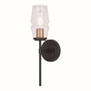 Warren 1-Light Wall Sconce in Matte Black and Brushed Brass