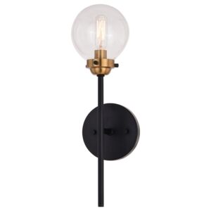Orbit 1-Light Wall Sconce in Muted Brass and Oil Rubbed Bronze