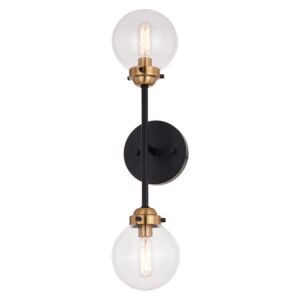 Orbit 2-Light Wall Sconce in Muted Brass and Oil Rubbed Bronze