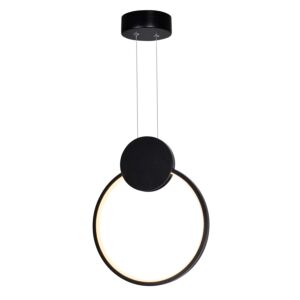 CWI Lighting Pulley Pulley 12-in LED Black Mini Pendant