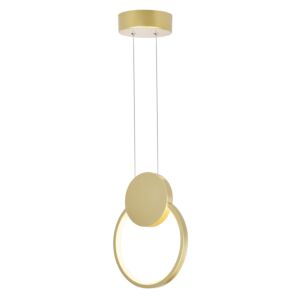 CWI Lighting Pulley Pulley 8-in LED Satin Gold Mini Pendant
