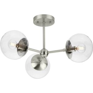Atwell 3-Light Flush Mount in Brushed Nickel