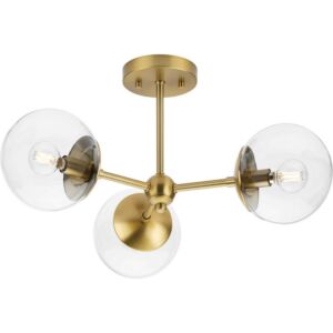 Atwell 3-Light Flush Mount in Brushed Bronze