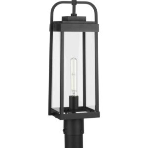 Walcott 1-Light Outdoor Post Lantern in Black