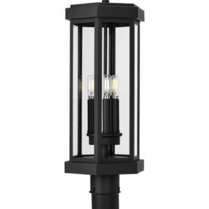 Ramsey 3-Light Outdoor Post Lantern in Black