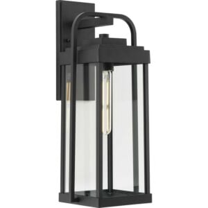 Walcott 1-Light Outdoor Wall Lantern in Black