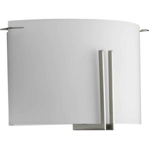 Modern Glass Sconce 2-Light Wall Sconce in Brushed Nickel