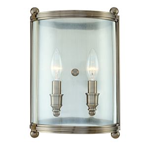 Hudson Valley Mansfield 2 Light 13 Inch Wall Sconce in Antique Nickel