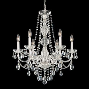 Arlington 6-Light Chandelier in Silver with Clear Heritage Crystals