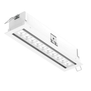 10-Light Recessed Linear with 10 Mini Swivel Spot Lights in White