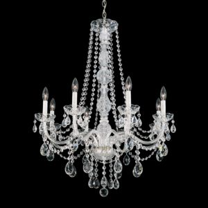 Arlington 8-Light Chandelier in Silver with Clear Heritage Crystals