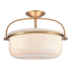 Wentworth 3-Light Semi-Flush Mount in Brushed Gold