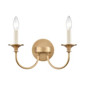 Cecil 2-Light Bathroom Vanity Light in Natural Brass