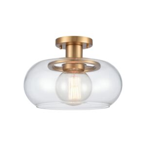 Clement 1-Light Semi-Flush Mount in Brushed Gold