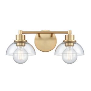 Julian 2-Light Bathroom Vanity Light in Brushed Gold