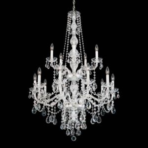 Schonbek Arlington 15 Light Chandelier in Silver with Clear Heritage Crystals