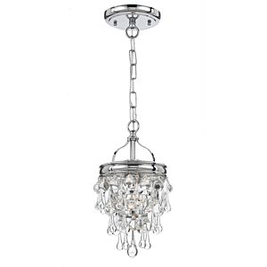 Crystorama Calypso 14 Inch Mini Chandelier in Polished Chrome with Clear Glass Drops Crystals