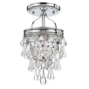 Crystorama Calypso 8 Inch Ceiling Light in Polished Chrome with Clear Glass Drops Crystals