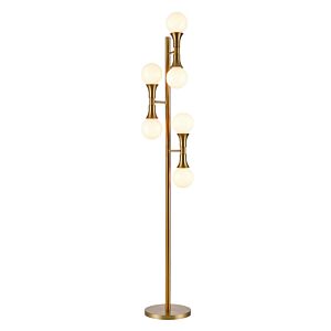 DVI French Quarter 6-Light Floor Lamp in Brass