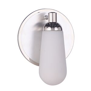 Craftmade Riggs 1-Light Wall Sconce in Brushed Polished Nickel with Polished Nickel