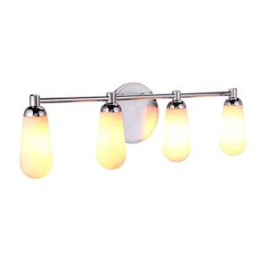 Craftmade Riggs 4-Light Bathroom Vanity Light in Brushed Polished Nickel with Polished Nickel