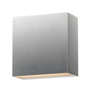 Cubed 2-Light LED Outdoor Wall Sconce in Satin Aluminum