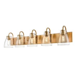Emma 5-Light Bathroom Vanity Light in Brass