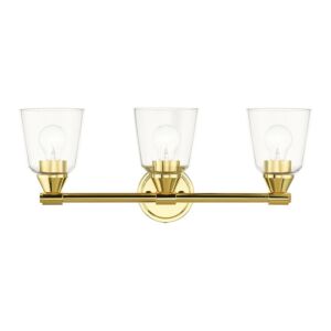 Catania 3-Light Bathroom Vanity Sconce in Polished Brass