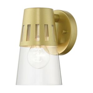 Covington 1-Light Outdoor Wall Lantern in Soft Gold