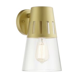 Covington 1-Light Outdoor Wall Lantern in Soft Gold