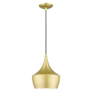 Waldorf 1-Light Pendant in Soft Gold with Polished Brass
