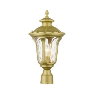 Oxford 1-Light Outdoor Post Top Lantern in Soft Gold
