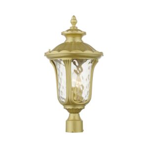 Oxford 3-Light Outdoor Post Top Lantern in Soft Gold