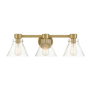 Willow Creek (existing DF extension) 3-Light Bathroom Vanity Light in Brushed Gold